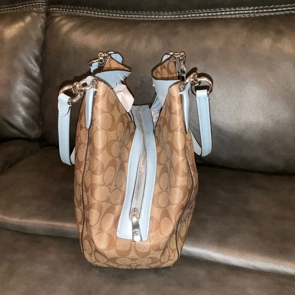 Coach Hallie Shoulder Hobo Bag in Signature Canvas - Picture 6 of 15